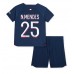 Paris Saint-Germain Nuno Mendes #25 Replika Babykläder Hemma matchkläder barn 2023-24 Korta ärmar (+ Korta byxor)